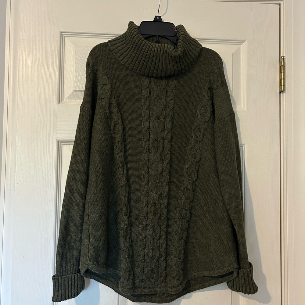L.L. Bean Olive cable knit Sweater